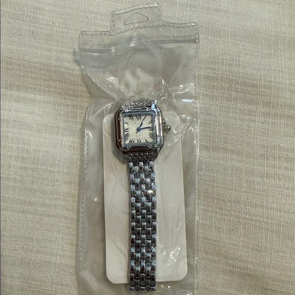Panthere Classic Rectangle Stainless Steel Gold Watch